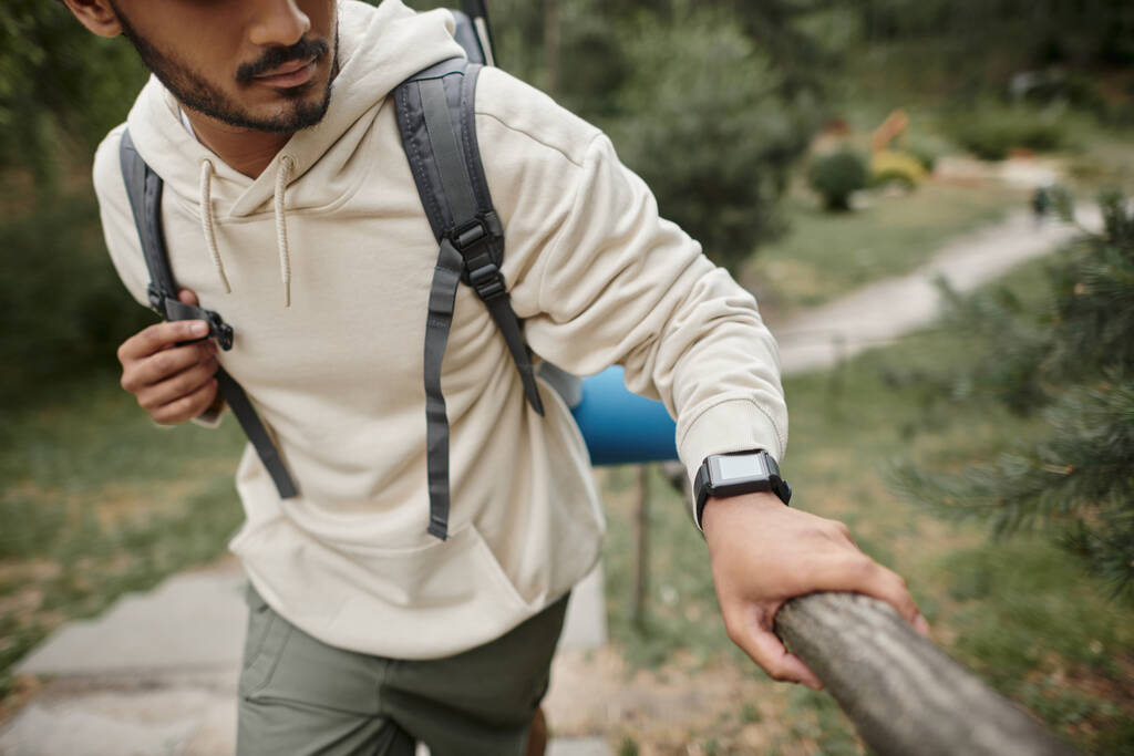 person wearing backpack