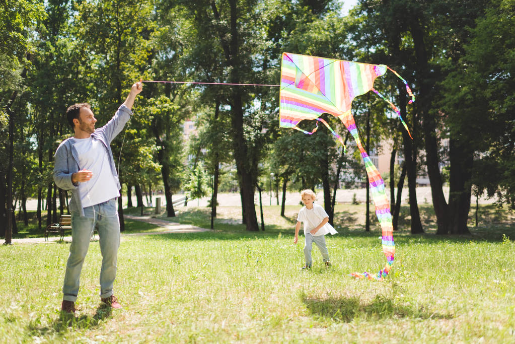 Man holding kite string
