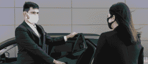Young male being an Airport Transfer for a female client