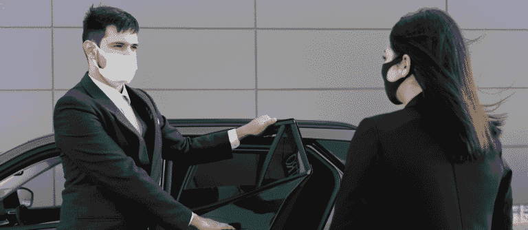 Young male being an Airport Transfer for a female client