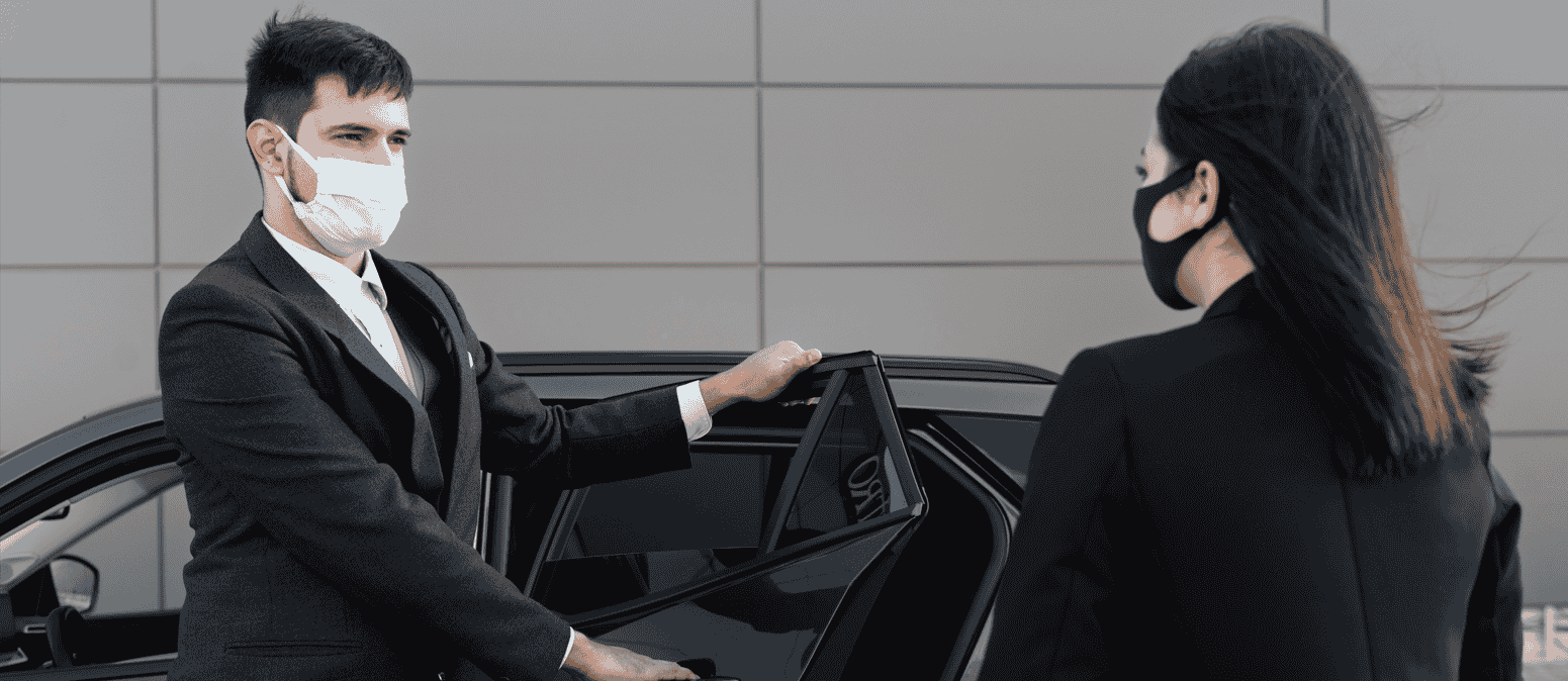 Young male being an Airport Transfer for a female client