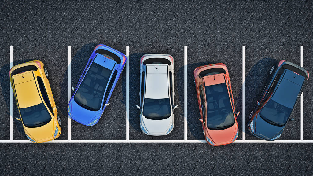 Colorful cars with bad parking