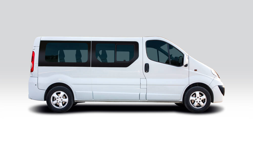 White minibus side view
