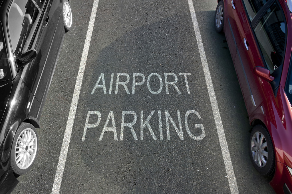 Airport Parking bay with white markings