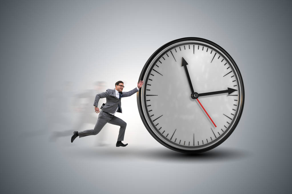 Businessman in time management concept