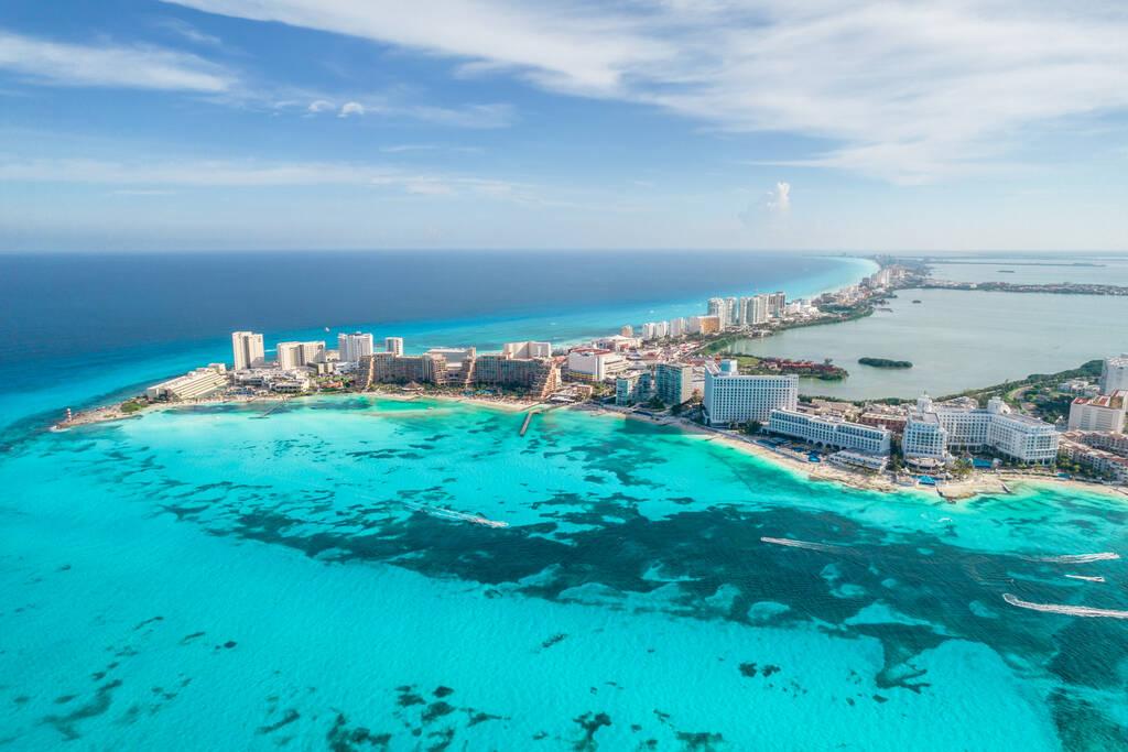 Aerial view of Caucun beach, Mexico